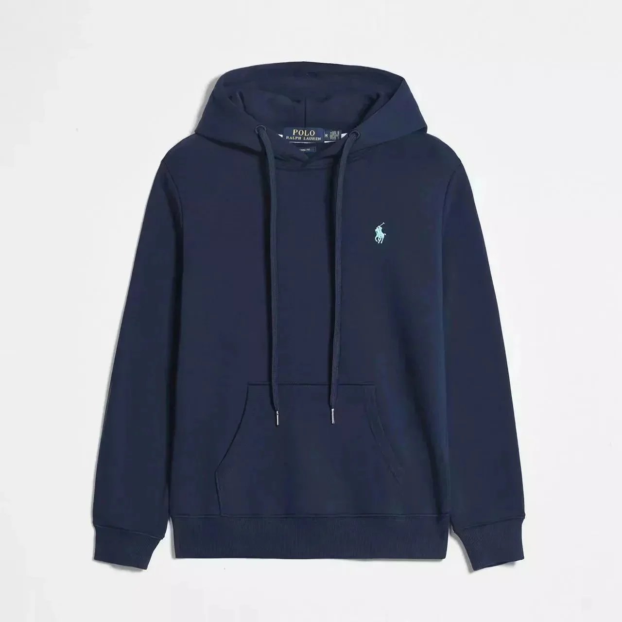 Blue and green logo pullover hoodie