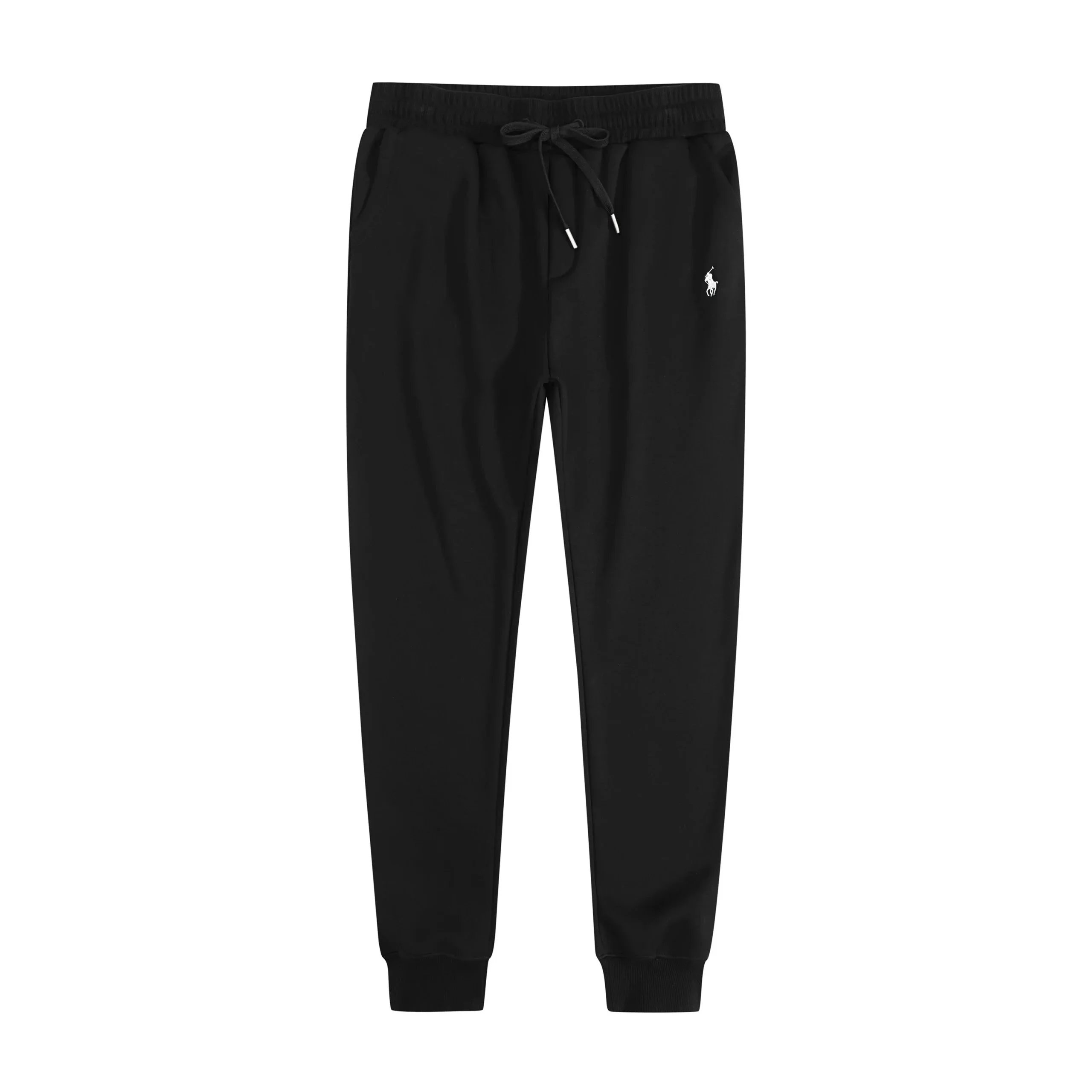 Black and white label pants